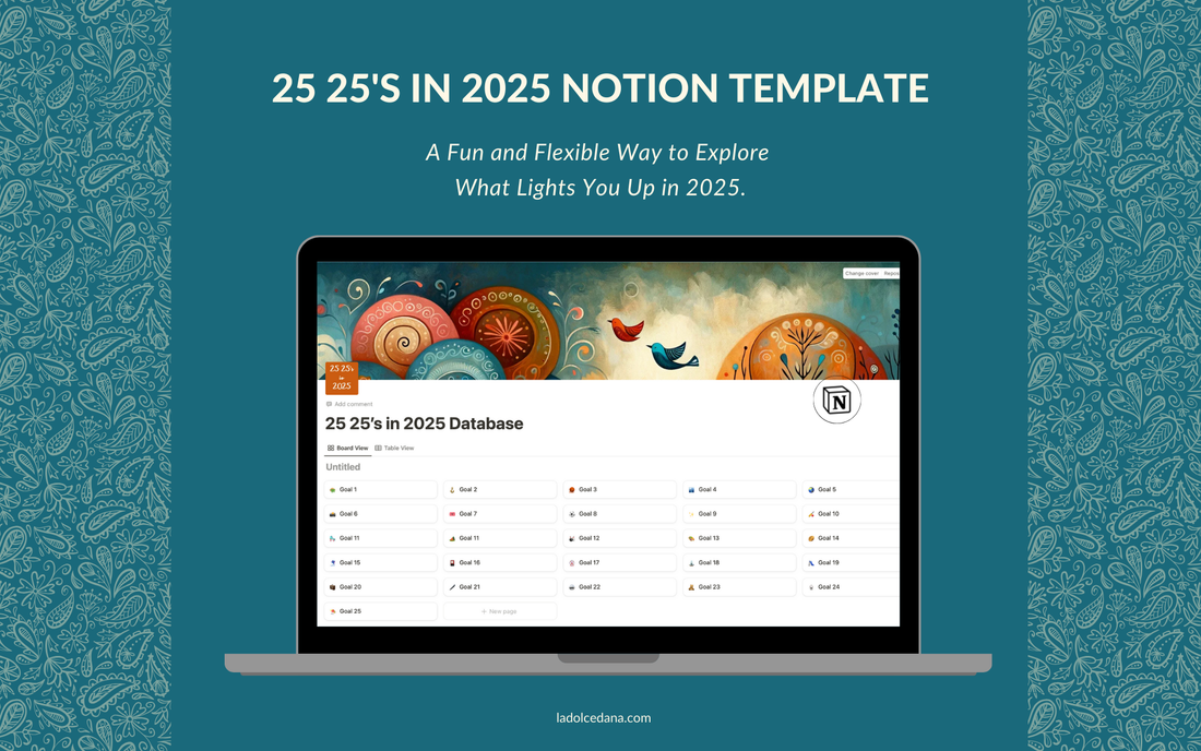 The "25 25s in 2025" Notion Template: Bringing the Magic of Bullet Journals to Your Notion Workspace